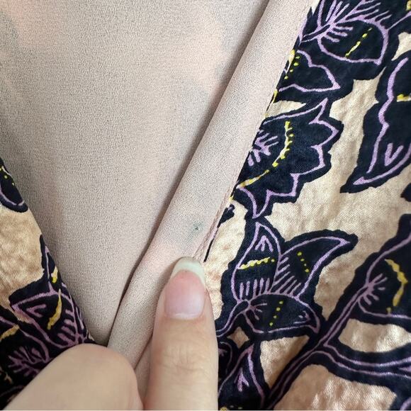 ALC Viera Floral Silk Mini Cream Pink Purple Dress 2 - Picture 6 of 10